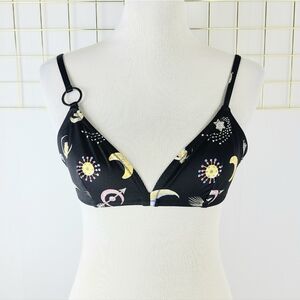 Morgan Lane Celestial Owl Moon Stars Triangle O-Ring Bikini Top